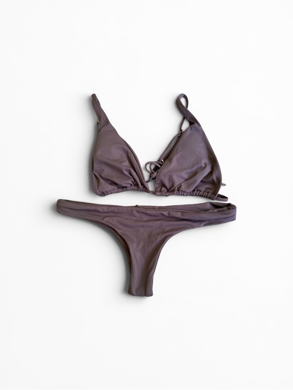 NWOT L*Space triangle Itsy bikini set grey small